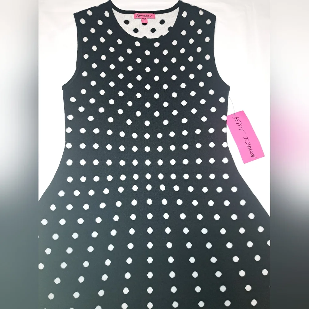 NWT Betsey Johnson Polka-dot Sweater dress - Picture 2 of 8